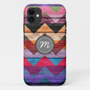 Hout aztec chevron zig zag patroon #7 iPhone 11 hoesje