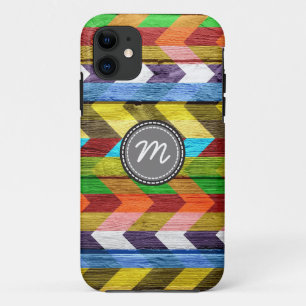 Hout aztec chevron zigzagpatroon #5 iPhone 11 hoesje