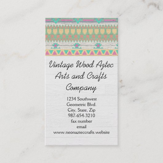 hout Aztec Zuidwest Geometrische vaartuigen Visitekaartje (Voorkant)