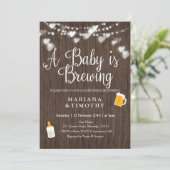 HOUT Baby breekt Baby shower uit Kaart (Staand voorkant)