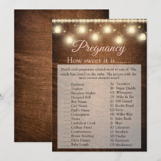 Hout Baby Girl Baby shower Zwangerschapskaart Kaart