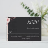 Hout Bamboe Roze Sakura Kersenbloesem Bruiloft RSVP Kaartje (Staand voorkant)