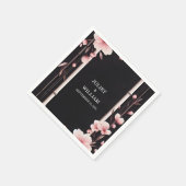 Hout Bamboe Roze Sakura Kersenbloesem Bruiloft Servet (Hoek)