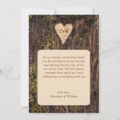 Hout Bark Baby Breath Heart Rustic Wedding Bedankkaart (Achterkant)