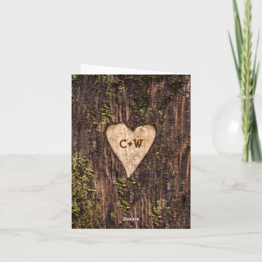 Hout Bark Baby Breath Heart Rustic Wedding Bedankkaart (Achterkant)