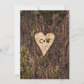 Hout Bark Baby Breath Heart Rustic Wedding Kaart (Achterkant)
