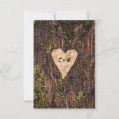 Hout Bark Heart Rustic Wedding RSVP Kaartje (Achterkant)