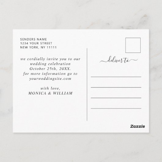 Hout Bark Heart Rustic Wedding Save the Date Briefkaart (Achterkant)