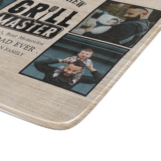Hout BBQ Grill Master Beste vader ooit Foto Snijplank (Hoek)