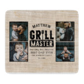 Hout BBQ Grill Master Beste vader ooit Foto Snijplank (Voorkant)