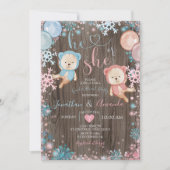 Hout Beer Gender onthullen Hij of zij Snowflake Kaart (Voorkant)