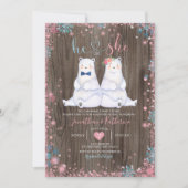 Hout Beer Geslacht Onthullen Hij of Zij Sneeuwvlok Kaart (Voorkant)