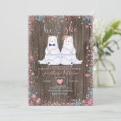 Hout Beer Geslacht Onthullen Hij of Zij Sneeuwvlok Kaart (Staand voorkant)