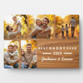 Hout Beste Papa Ooit Vaderdag 5 Fotocollage Fotoplaat (voorkant)