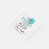 Hout & Blauwgroen Olifant Genderneutraal Baby show Servetten (Hoek)