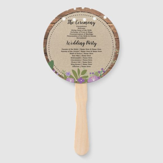 Hout Bloemen Bloemen Handventilator Bloemen Trouwp Handwaaier (Achterkant)