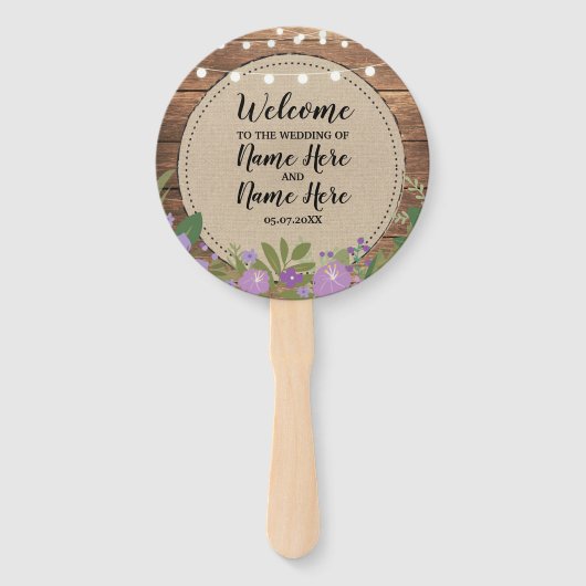 Hout Bloemen Bloemen Handventilator Bloemen Trouwp Handwaaier (Voorkant)