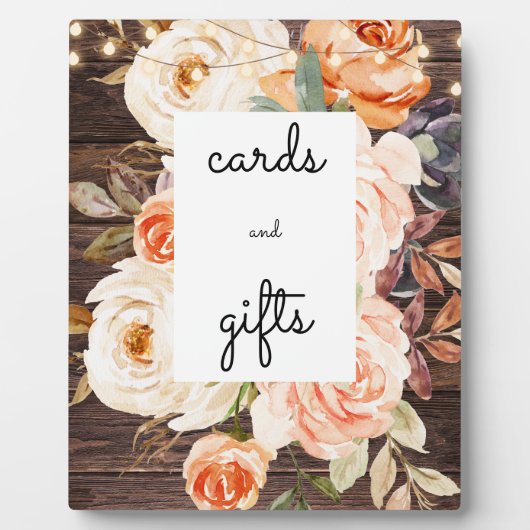 Hout Blush Floral Cards & Gifts Sign Easel Fotoplaat (Voorkant)