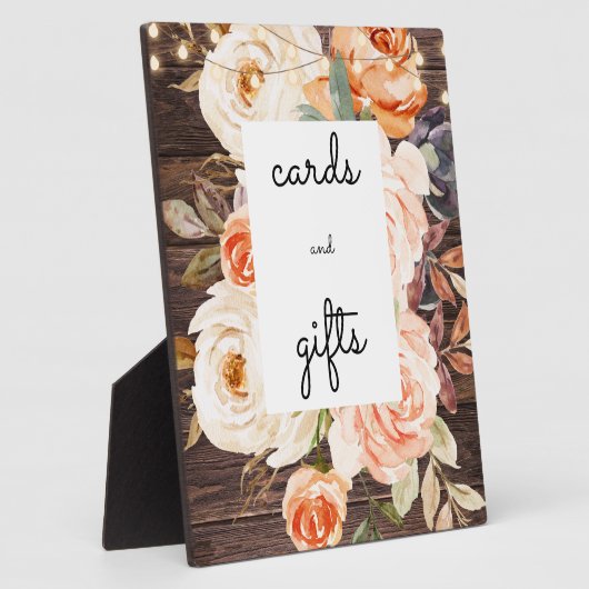 Hout Blush Floral Cards & Gifts Sign Easel Fotoplaat (Zijkant)