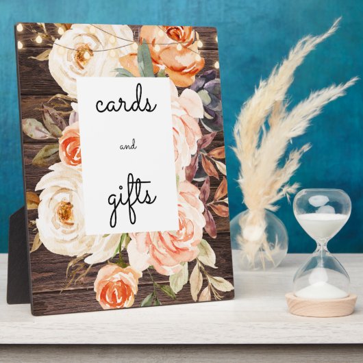Hout Blush Floral Cards & Gifts Sign Easel Fotoplaat (Zijkant)