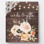 Hout Blush Floral Kaarten & Gifts Sign Easel 2 Fotoplaat (Voorkant)