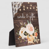 Hout Blush Floral Kaarten & Gifts Sign Easel 2 Fotoplaat (Zijkant)