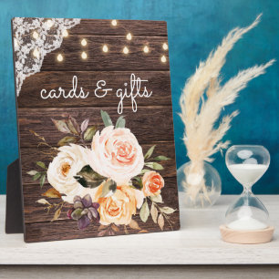 Hout Blush Floral Kaarten & Gifts Sign Easel 2 Fotoplaat