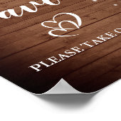 Hout & Blush Roze Bloemige Trouw Favor Teken Poste Poster (Hoek)