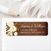 Hout & Blush Rozen Bloemschildering Rustiek Etiket (Insitu)