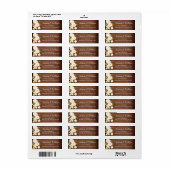 Hout & Blush Rozen Bloemschildering Rustiek Etiket (Full Sheet)