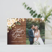 Hout & Blush Rozen Floral Lantern Foto: Dank u wel Bedankkaart (Staand voorkant)