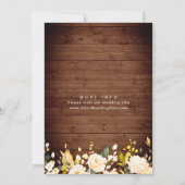 Hout & Blush Rozen & Lantaarn Aquarel bruiloft Kaart (Achterkant)