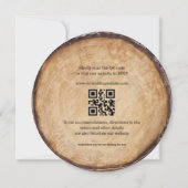 Hout boom stomp schuur QR code alles in een bruilo Kaart (Achterkant)