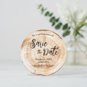 Hout boomstam Rustic Wedding Save the date foto Kaart (Staand voorkant)
