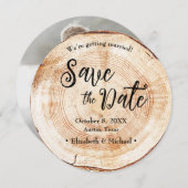 Hout boomstam Rustic Wedding Save the date foto Kaart (Voorkant / Achterkant)
