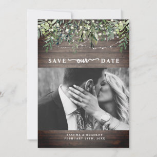 Hout Botanical String Lights Photo Wedding Save The Date