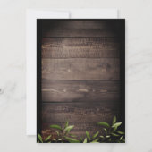 Hout Botanische bladeren en Greenery bruiloft Uitn Kaart (Achterkant)