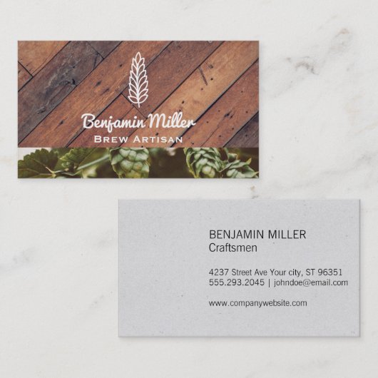 Hout | Brouwerij | Artisan Visitekaartje (Voorkant / Achterkant)