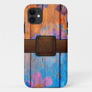  hout, bruin leder, kijk #4 Case-Mate iPhone case