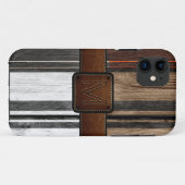  hout Bruin leder Kijk uit Case-Mate iPhone Case (Achterkant (horizontaal))
