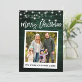 Hout Brush Script Instant Camera Kerstmis foto Feestdagenkaart (Staand voorkant)