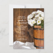 Hout Bucket en White Daisies Ranch Wedding Magnetische Uitnodiging (Voorkant)