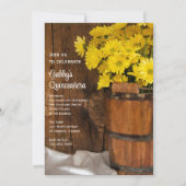 Hout Bucket en Yellow Daisies Quinceañera Party Kaart (Voorkant)