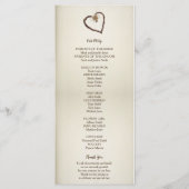 Hout, Burlap & Twine hart bruiloft programma Programmakaart (Achterkant)