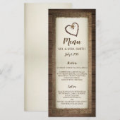 Hout, Burlap & Twine Hart Uitnodiging voor bruilof (Voorkant / Achterkant)