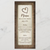 Hout, Burlap & Twine Hart Uitnodiging voor bruilof (Voorkant)