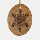Hout Burn Snowflake Keramisch Ornament (Rechts)