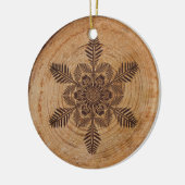 Hout Burn Snowflake Keramisch Ornament (Links)