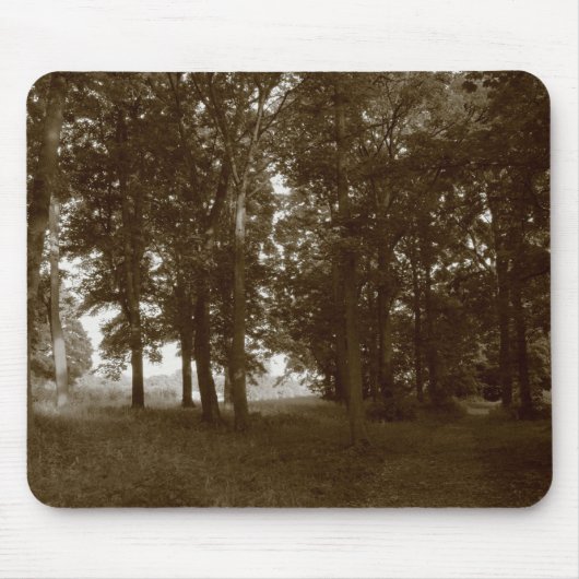 Hout, Bute Park Cardiff - Sepia toned BW Muismat (Voorkant)