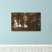 Hout, Bute Park Cardiff - Sepia toned Canvas Afdruk (Insitu (Houten vloer))